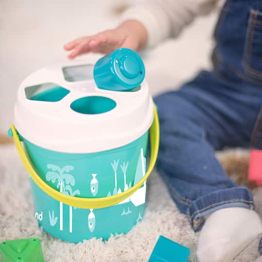 Miniland Feel to Learn Turquoise Shape Sorting Bucket Set